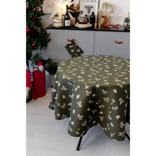 Скатертина Прованс Шапочки на зеленому Dх180 см (036870)