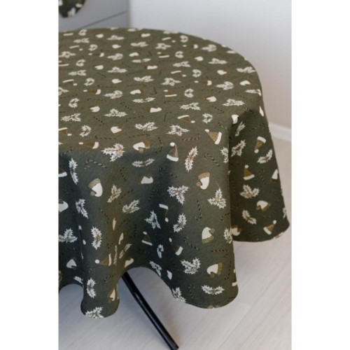 Скатертина Прованс Шапочки на зеленому Dх180 см (036870)