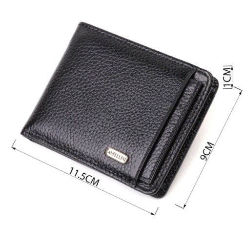 Гаманець Canpellini З натуральної шкіри Чорний (21875)