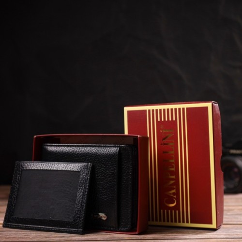 Гаманець Canpellini З натуральної шкіри Чорний (21875)