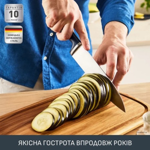 Кухонний ніж Tefal EverSharp, 2 предмети, 16.5 см, чорний (K297S244)