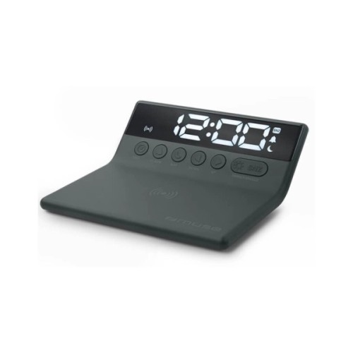 Настільний годинник Muse з бездротовою зарядкою телефону (M-168 WI)