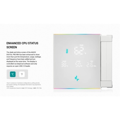 Кулер до процесора Deepcool AK620 Digital Pro White (R-AK620-WHAPMN-G)