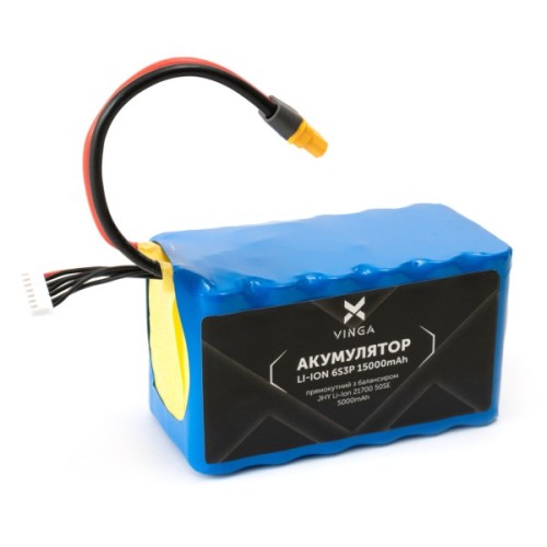 Акумуляторний блок Vinga Li-ion 6S3P 15000mAh з балансиром (JHY Li-Ion 21700 5000mAh) (V6S3P-5000)