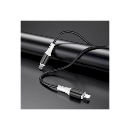 Дата кабель USB-C to Lightning 1.0m 3A 20W silicone BX79 black BOROFONE (6974443384727)