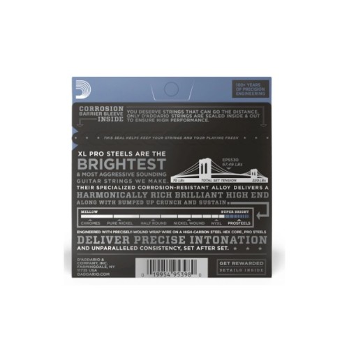 Струни для гітари D'Addario XL ProSteels Extra Super Light (8-38) (EPS530)