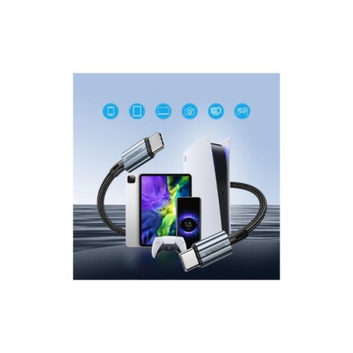 Дата кабель USB-C to USB-C 1.2m 60W braided black Choetech (XCC-1014)