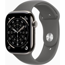 Смарт-годинник Apple Watch Series 11 GPS + Cellular 46mm Natural Titanium Case with Stone Grey Sport Band - M/L (MFCX4RK/A)