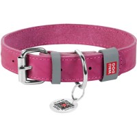 Нашийник для тварин WAUDOG Classic шкіряний 12 мм х 19-25 см рожевий (02017)