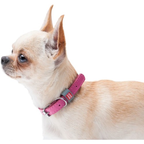 Нашийник для тварин WAUDOG Classic шкіряний 12 мм х 19-25 см рожевий (02017)