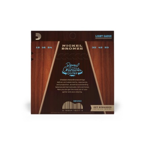 Струни для гітари D'Addario Nickel Bronze Light (12-53) (NB1253)