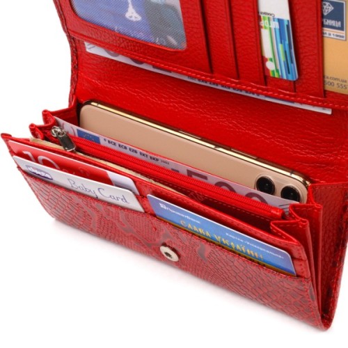 Гаманець Canpellini З натуральної шкіри Червоний (21610)