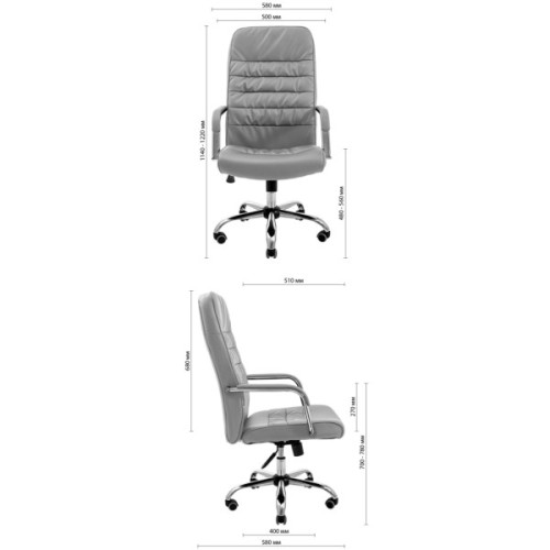 Офісне крісло Richman Ліон Ю Хром П5 M-1 (Tilt) Роккі 100 (R00000051136)