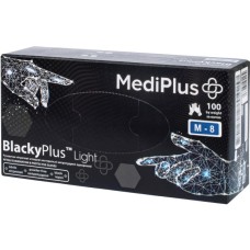 Медичні рукавички MediPlus BlackyPlus Light Нітрилові оглядові нестерильні неприпудрені Чорні Розмір M 100 шт. (6970245754508)