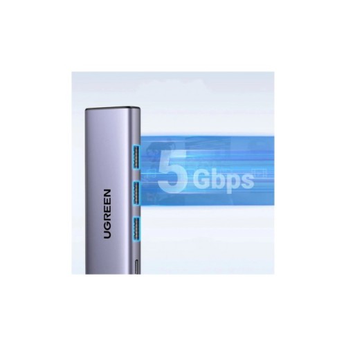 Порт-реплікатор Ugreen Dock CM511 5in1 USB3.1 Type-C --> HDMI 60Hz/3xUSB-А 3.0/Type-C/PD 100W (15597)