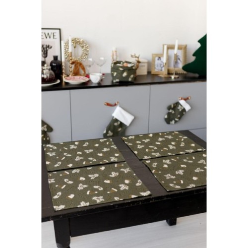 Серветка на стіл Прованс Шапочки на зеленому 35х45 см (036838)