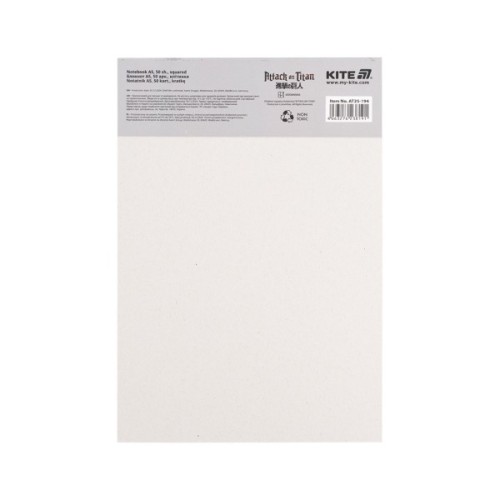 Блокнот Kite Attack on Titan A5, 50 аркушів, клітинка (AT25-194)