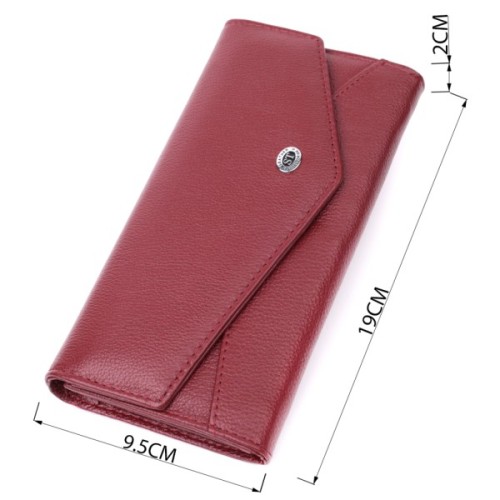 Гаманець ST Leather З натуральної шкіри Бордовий (22547)