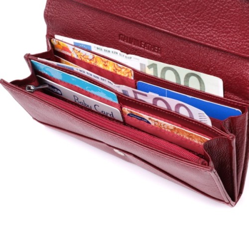Гаманець ST Leather З натуральної шкіри Бордовий (22547)