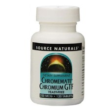 Мінерали Source Naturals Хром GTF 200 мкг, ChromeMate, 120 таблеток (SN0340)