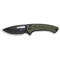 Ніж Sencut Squiggy, Black/Green G10, Darkwash (S24082A-2)
