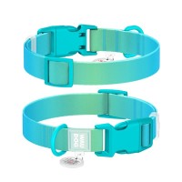 Нашийник для тварин WAUDOG Nylon Recycled з QR паспортом, градієнт, M блакитний (47012)