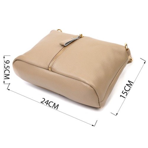 Сумка Vintage Жіноча через плече з натуральної шкіри Бежева (22084)