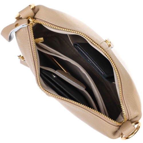 Сумка Vintage Жіноча через плече з натуральної шкіри Бежева (22084)