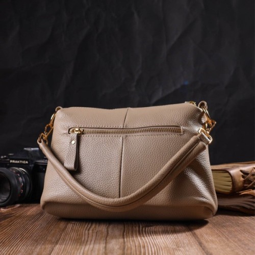 Сумка Vintage Жіноча через плече з натуральної шкіри Бежева (22084)