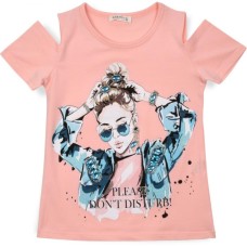 Футболка дитяча Breeze з дівчинкою (14124-128G-peach)