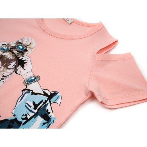 Футболка дитяча Breeze з дівчинкою (14124-128G-peach)