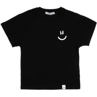 Футболка дитяча A-Yugi зі смайлом (7303-140G-black)