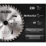 Диск пильний Alloid по дереву, з твердосплавними напайками, 230×30/25.4/22.2мм, 60 зубів (WS-23060)