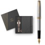 Ручка пір'яна Parker SONNET 17 Stainless Steel GT  FP F + блокнот Parker + подар.упаковка GIFT24 (84 111b24)