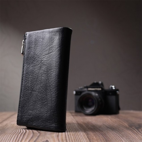 Гаманець ST Leather Унісекс з м'якої натуральної шкіри Чорний (22743)