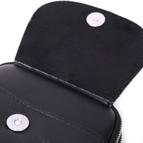 Сумка Vintage Вертикальна Для жінок на два відділення із натуральної шкіри Чорна (22399)