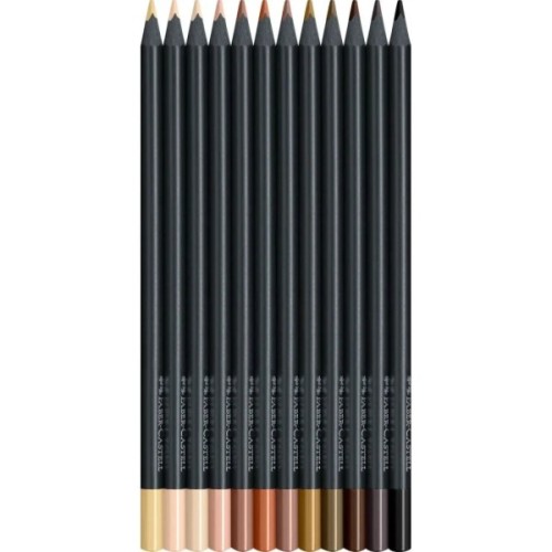 Олівці кольорові Faber-Castell Black Edition Colour Pencils Skin Tones 12 кольорів (116414) (32397)