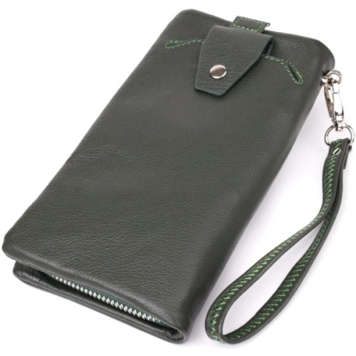 Гаманець ST Leather З відділенням під телефон Зелений (23103)