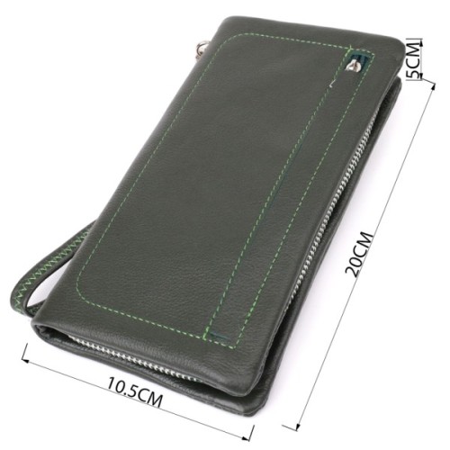 Гаманець ST Leather З відділенням під телефон Зелений (23103)