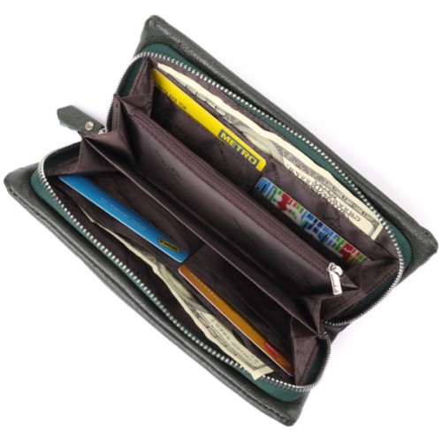 Гаманець ST Leather З відділенням під телефон Зелений (23103)