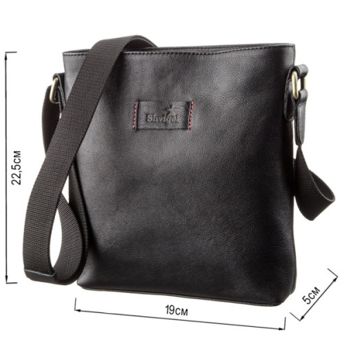 Сумка Shvigel Чоловіча шкіряна Чорна (19119)