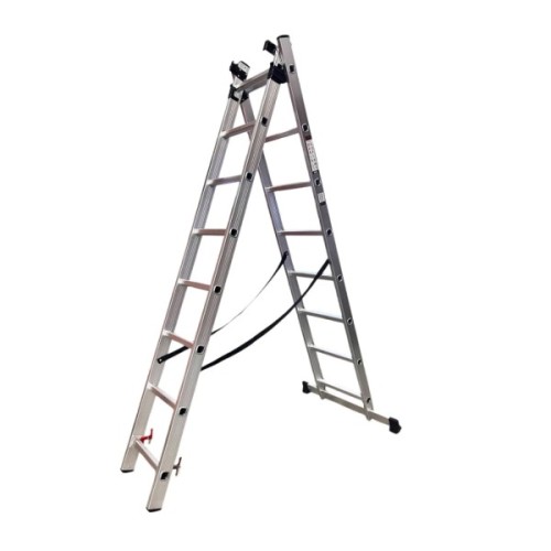 Драбина GTM 3-секції, розкладна, 3*8сх. 2,18-4,88м (KME308)