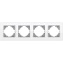 Рамка Videx BINERA біле скло 4 поста (VF-BNFRG4H-W)