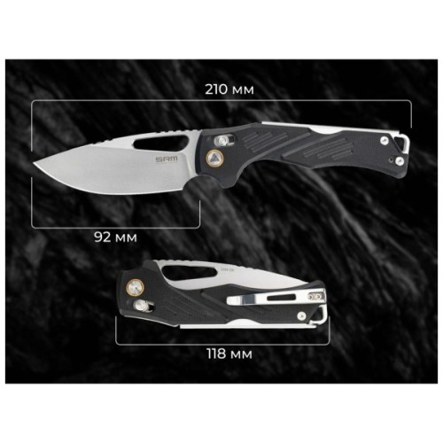 Ніж SRM Mirage, Black G10, Stonewash (239X-GB)