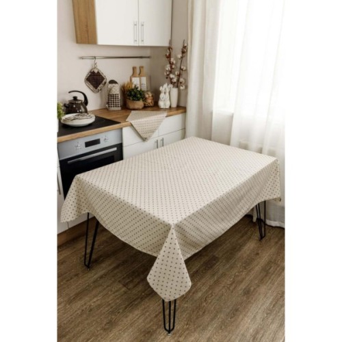 Скатертина Прованс Горох коричневий Господиня 120х136 см (4823093451032)