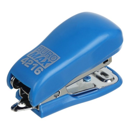 Степлер Buromax пластиковий МІНІ, 10 аркушів, (скоби №24; 26), 60 x 25 x 35 мм, синій (BM.4216-02)