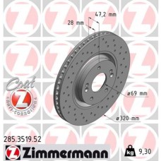 Гальмівний диск ZIMMERMANN 285.3519.52