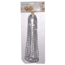 Намисто на ялинку Chomik 2.7м 6 мм, пластик, сріблястий (5901292658502_1)