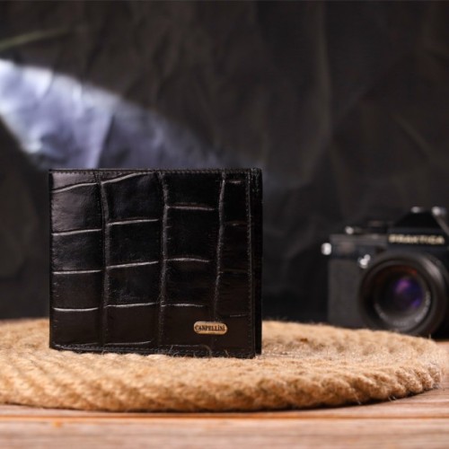 Гаманець Canpellini З натуральної шкіри Чорний (21584)