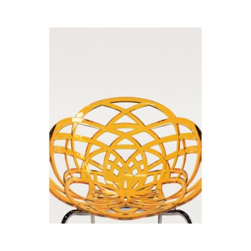 Кухонний стілець PAPATYA flora ml сидіння прозоро-помаранчеве, колір 50, хромовані ні (2962)